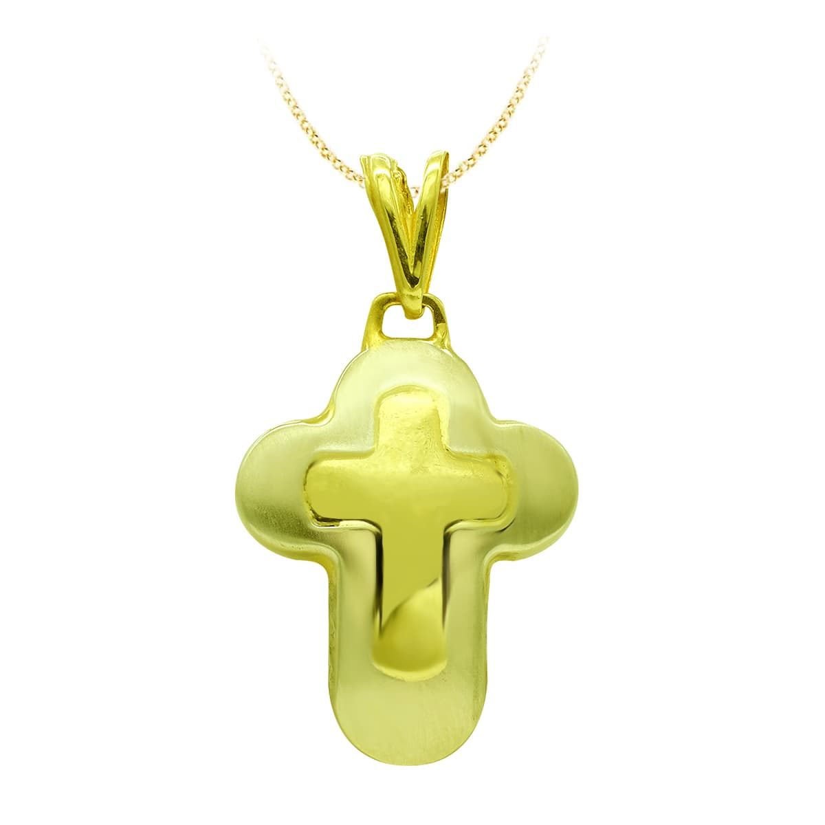Cruz Bicolor Hueca 25 x 18 mm 18K