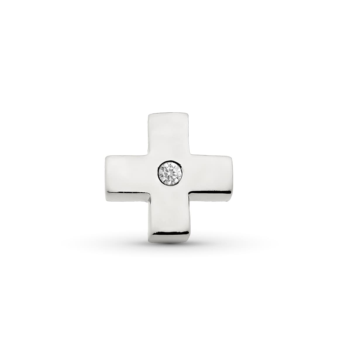 Cruz Hueca 15 x 15 mm de oro blanco 18K
