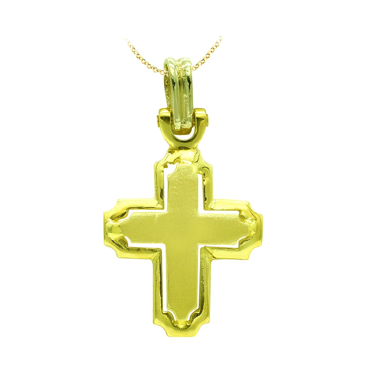 18K CRUZ ORO BICOLOR 27X19 MM