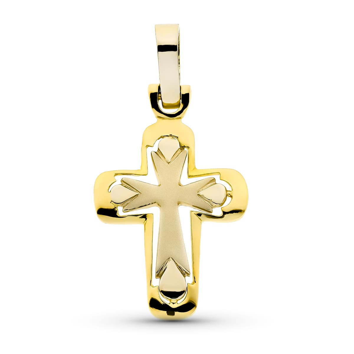 18K CRUZ ORO BICOLOR 30X19 MM