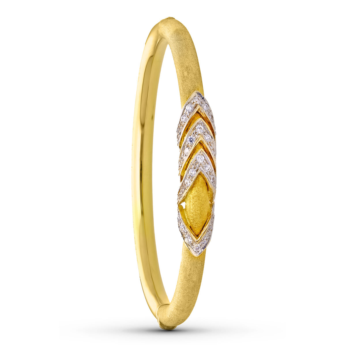 Pulsera Media Caña Bicolor con Circonitas 18K
