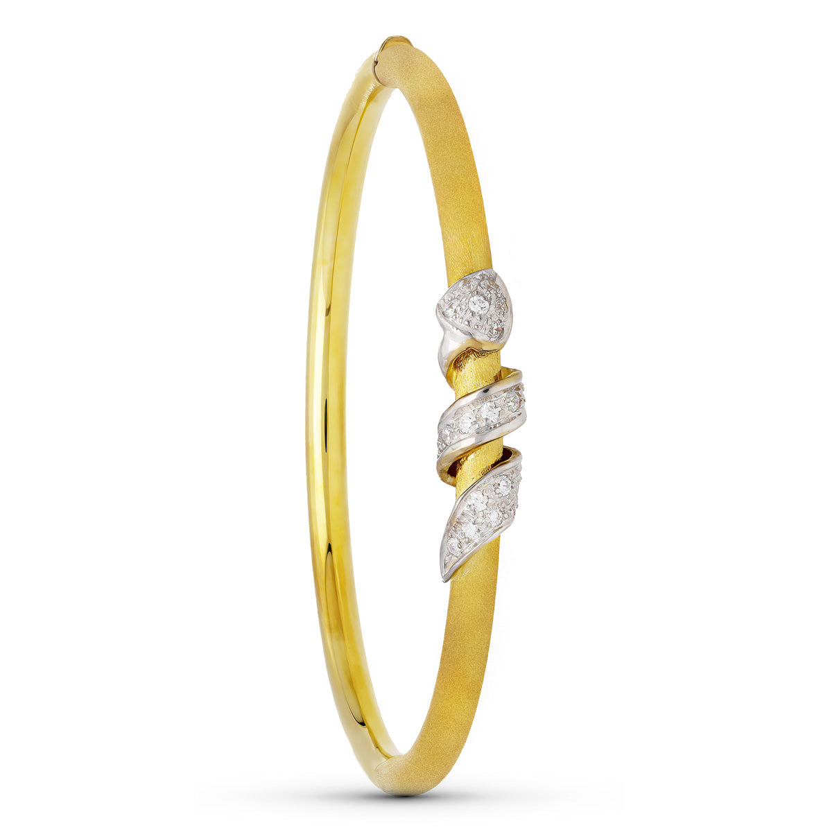 Pulsera Media Caña Bicolor con Piedras 18K