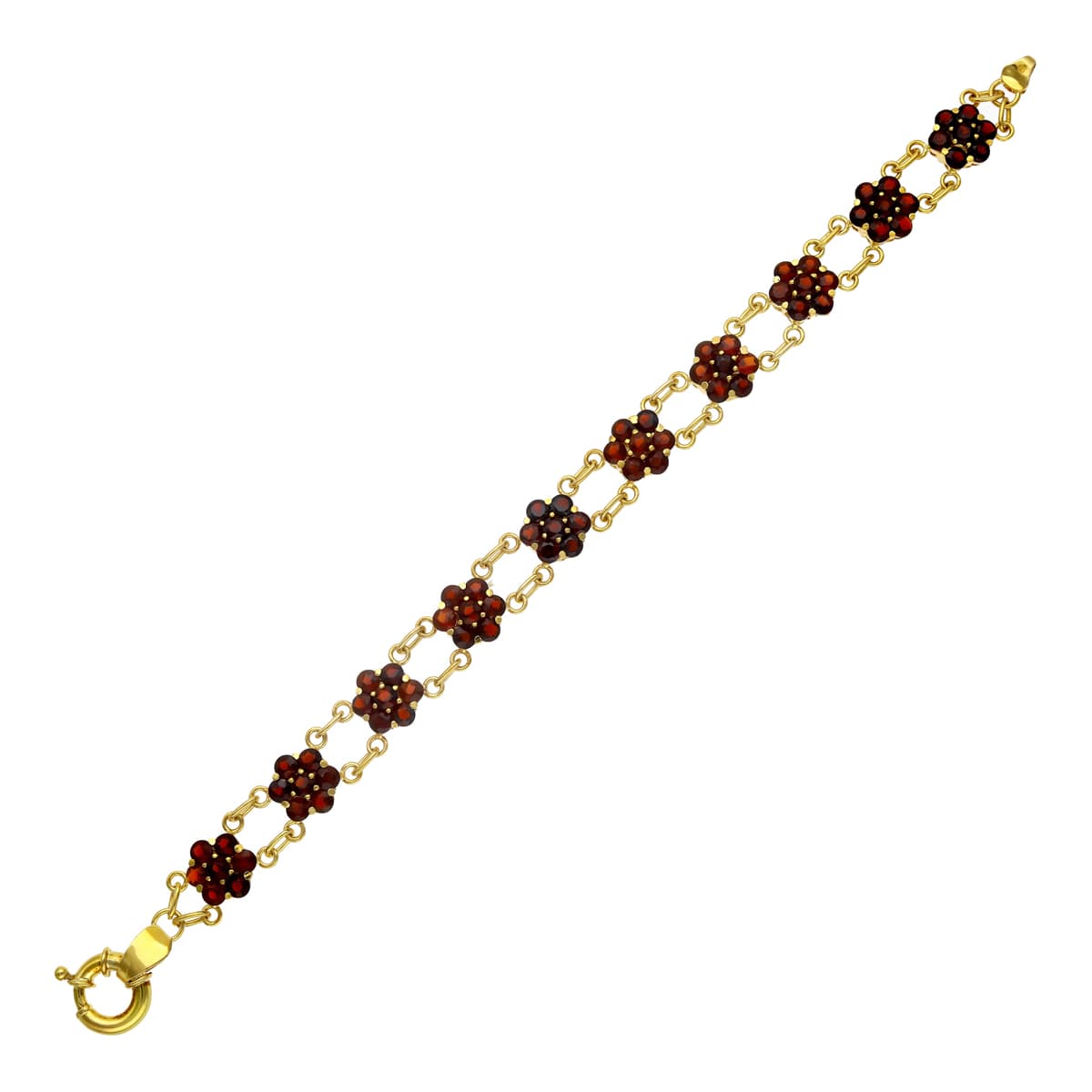 18K PULSERA ORO AMARILLO CUAJOS DE GRANATES