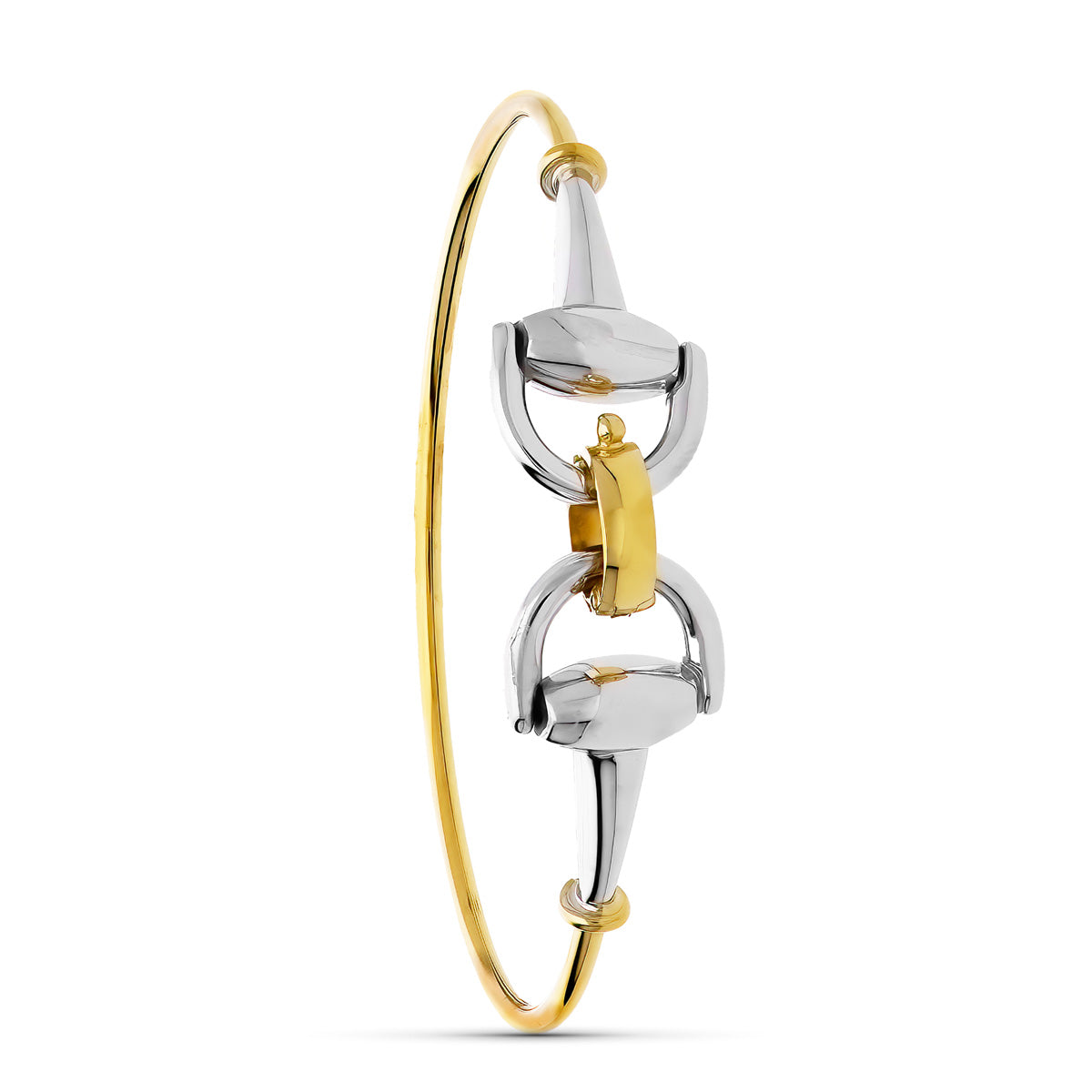 Pulsera Bicolor Rigida Estribo 18K