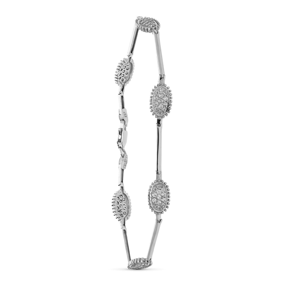 Pulsera Circonita 19 cm de oro blanco 18K