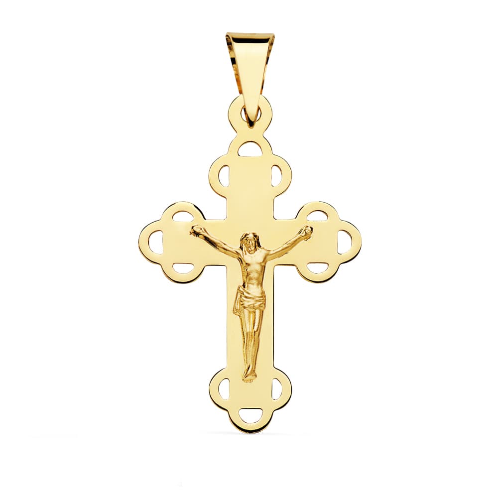 Cruz con Cristo 34 x 22 mm de oro amarillo 18K