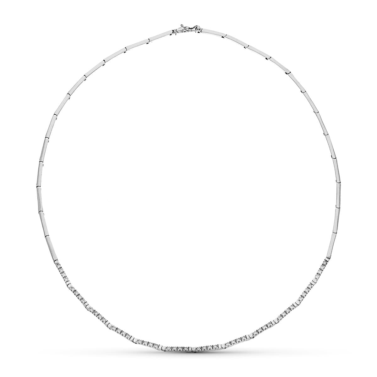 Gargantilla Circonita 45 cm de oro blanco 18K