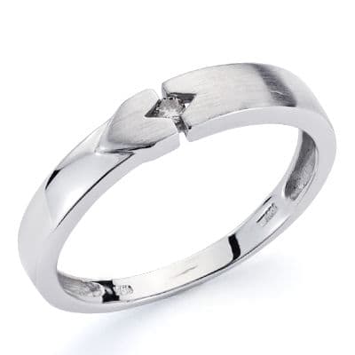 Sortija Diamante Natural 0,05 Qts. de oro blanco 18K