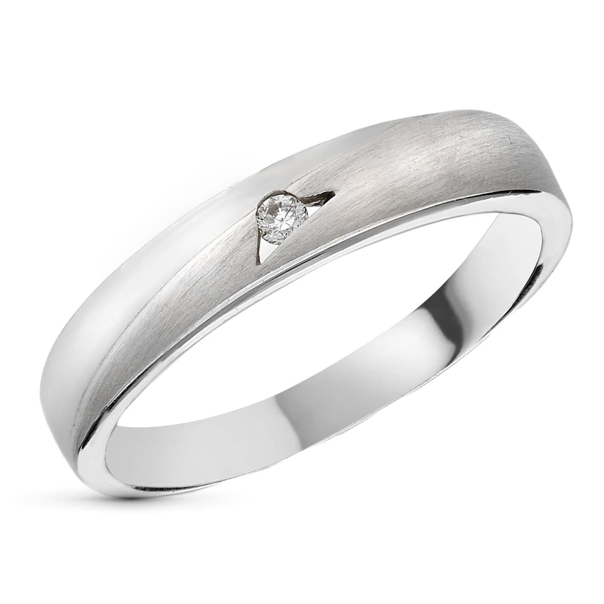 18K SORTIJA ORO BLANCO DIAMANTES TALLA BRILLANTE 0.050 QTS.