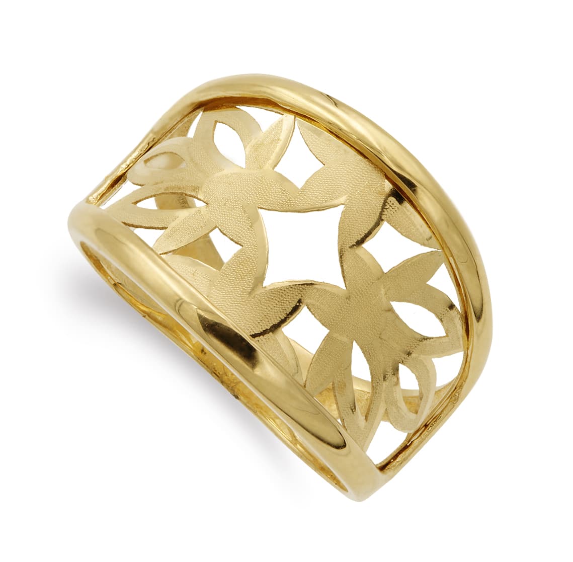 Sortija Calada Ancho 15 mm de oro amarillo 18K