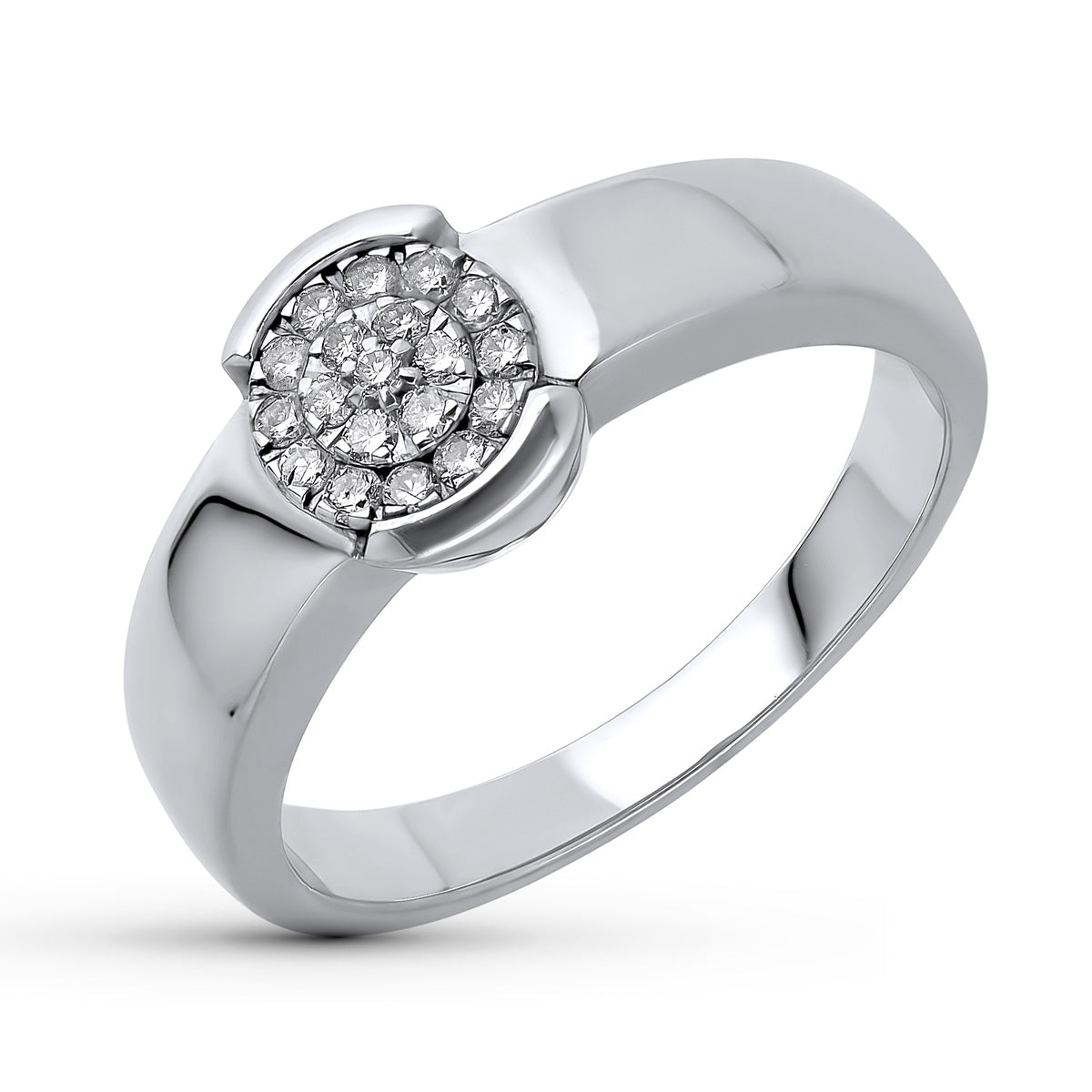 Sortija Cuajo 19 Diamantes Naturales Ancho: 8,5 mm de oro blanco 18K