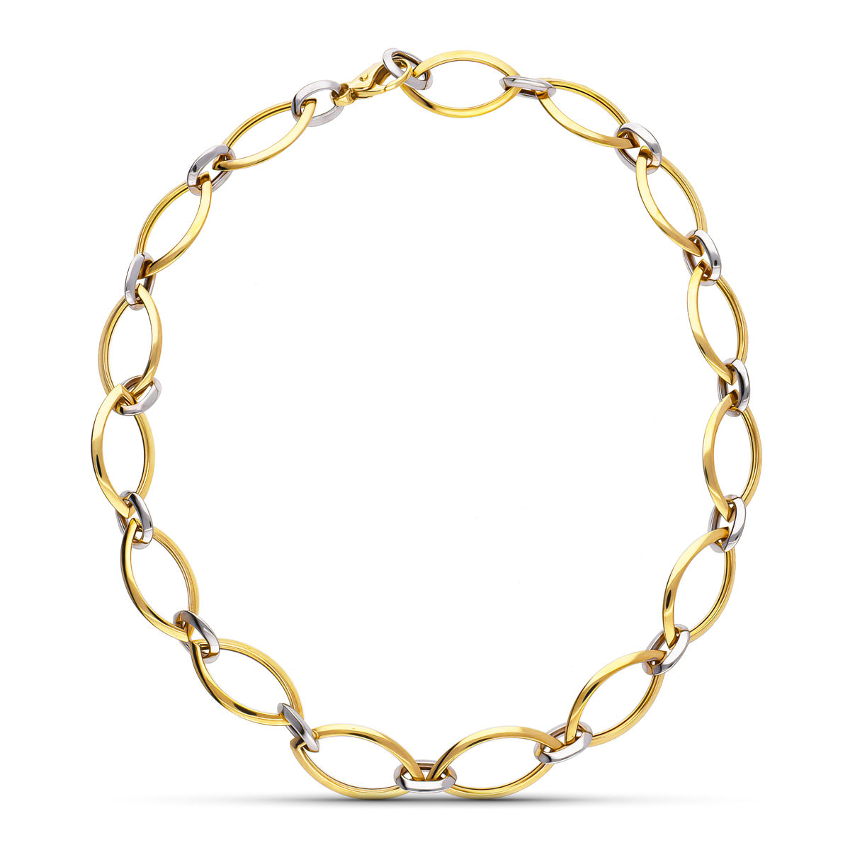 Gargantilla Bicolor Eslabon Oval 18K