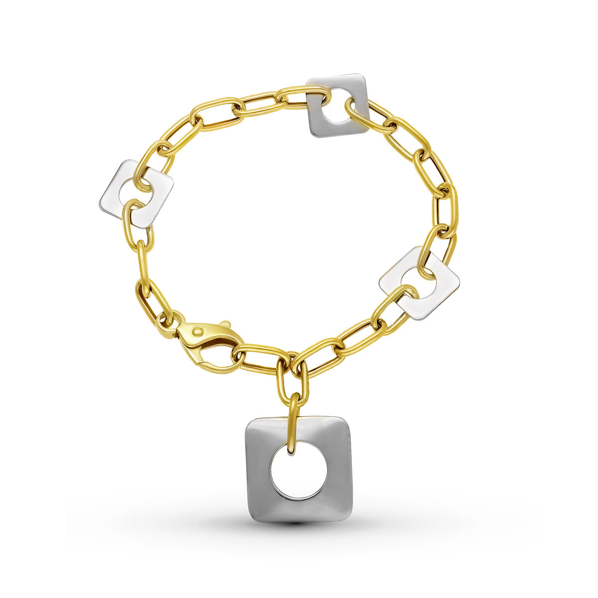 Pulsera Bicolor con Motivos 18K