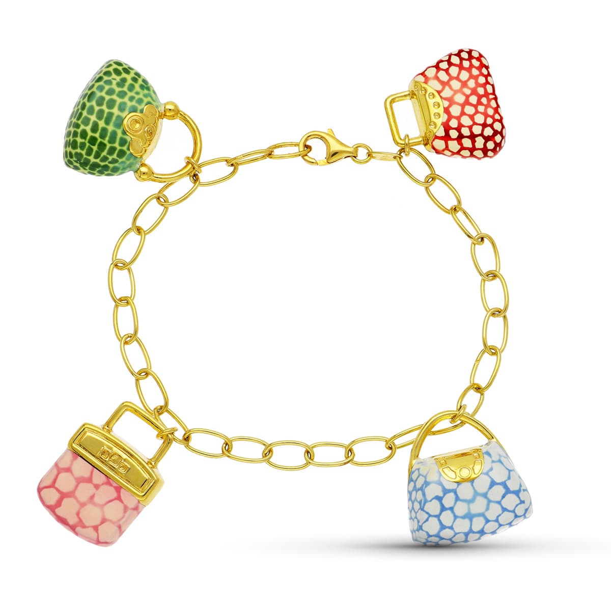 Pulsera Fetiches Esmalte de oro amarillo 18K