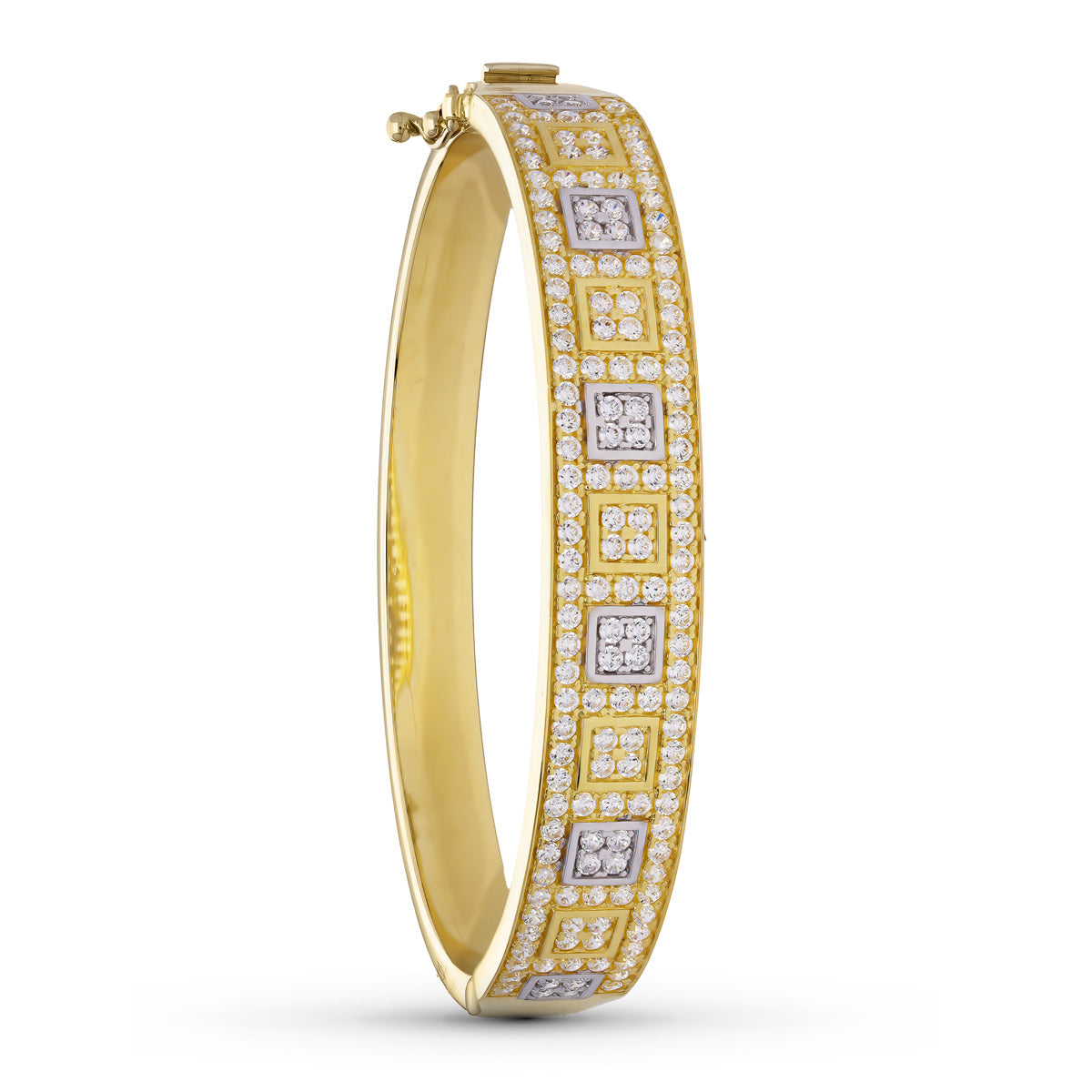 Pulsera Rigida Bicolor Circonitas 18K