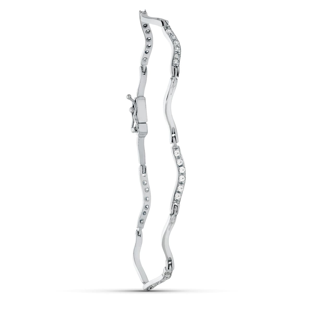 Pulsera Circonitas de oro blanco 18K