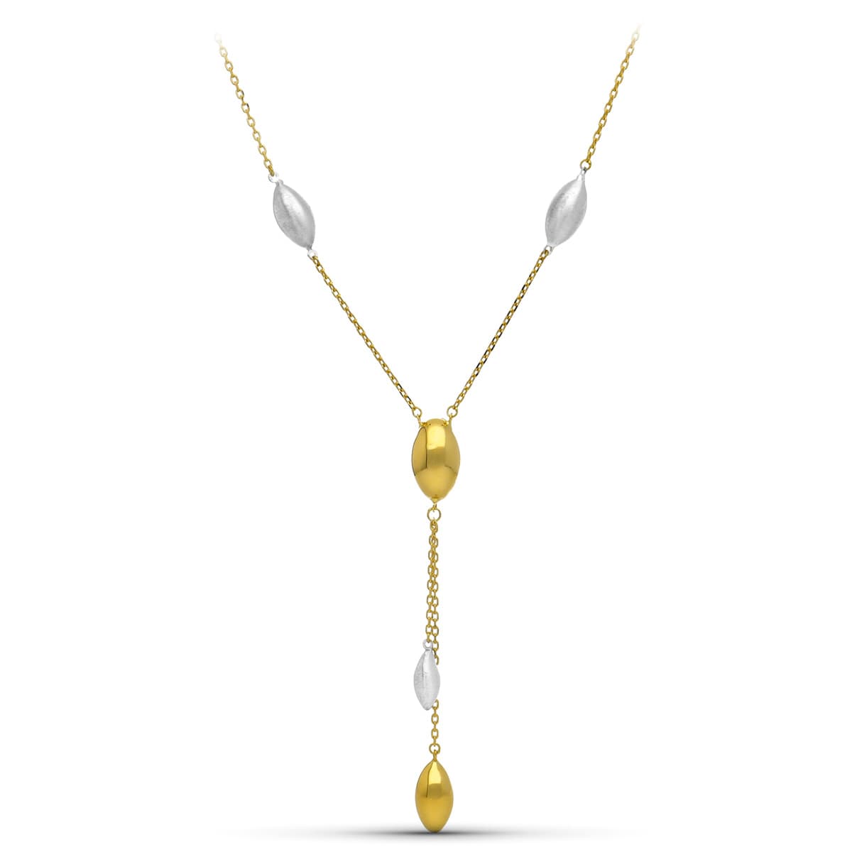18K GARGANTILLA ORO BICOLOR MATE Y BRILLO