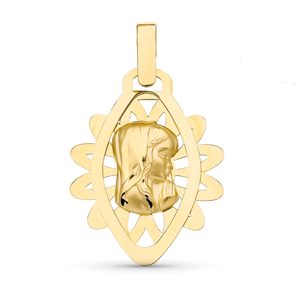 18K MEDALLA ORO AMARILLO VIRGEN NIÑA 24X19 MM