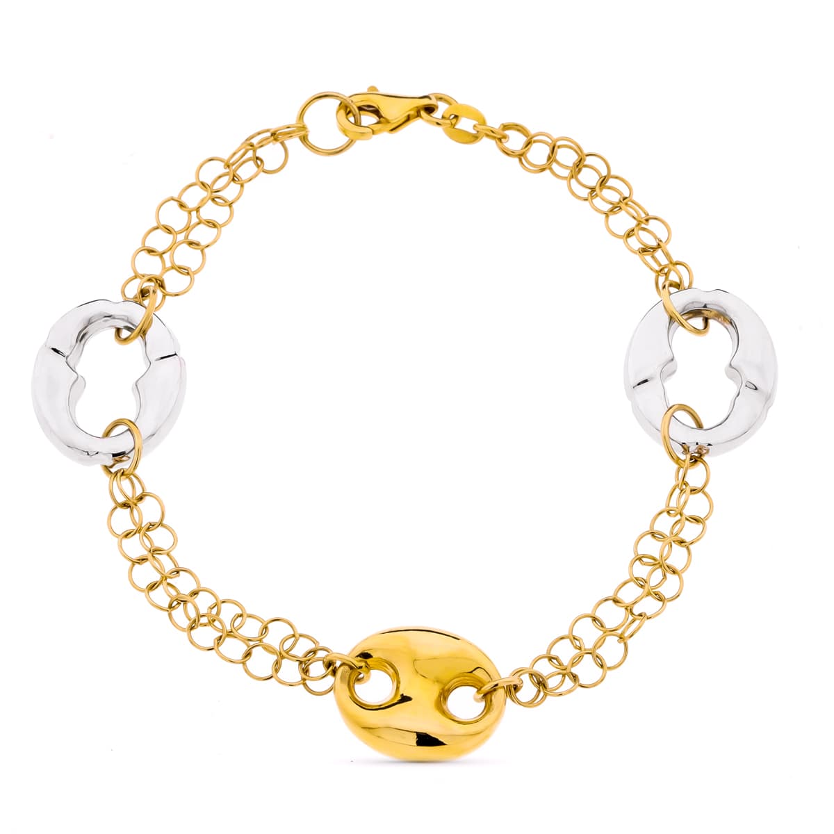 Pulsera Bicolor Nudo Barco 18K