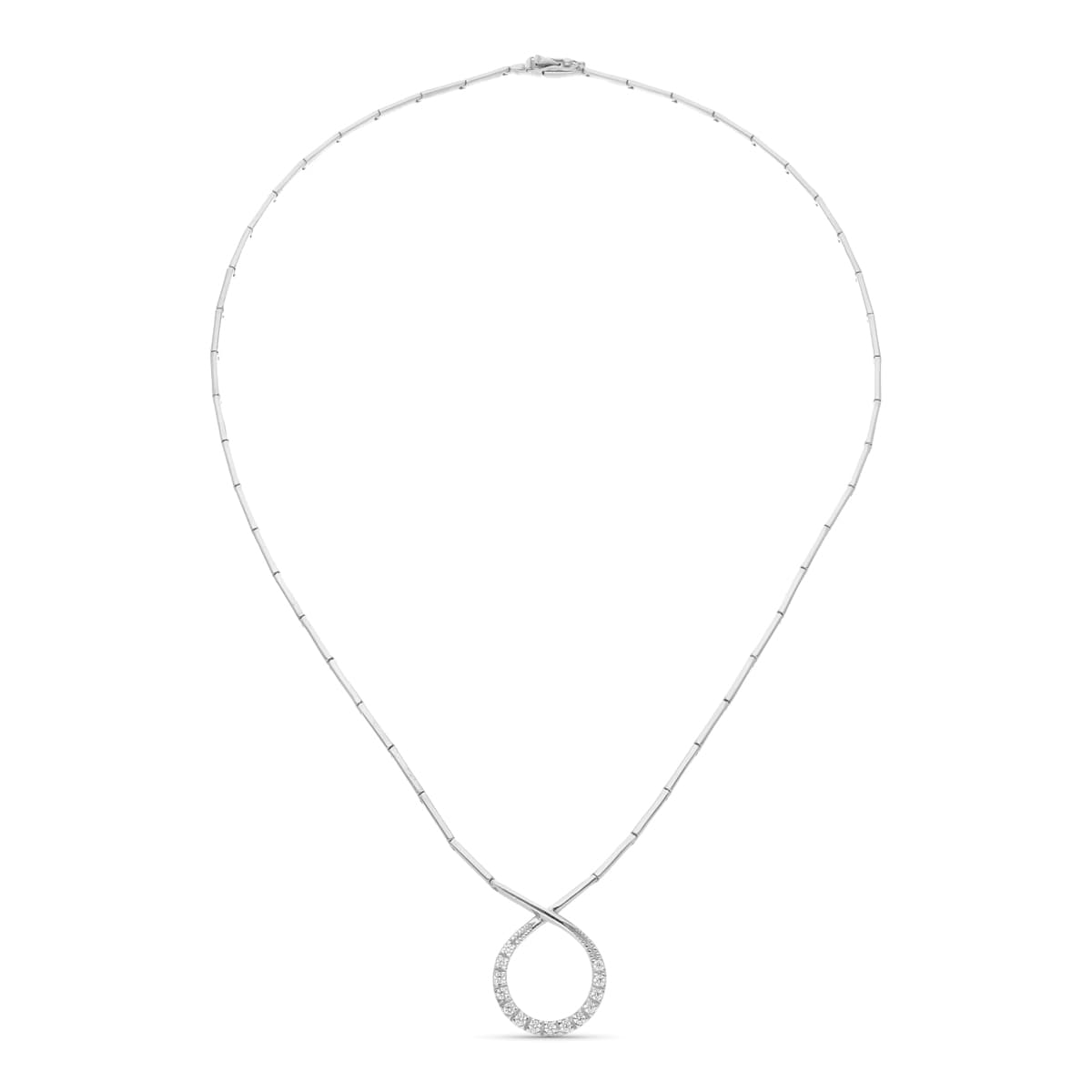 Gargantilla Circonita de oro blanco 18K