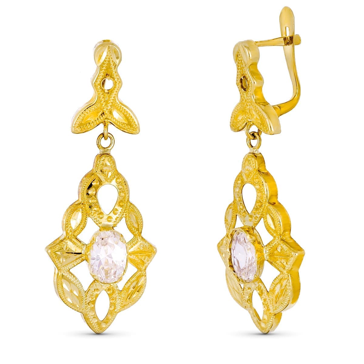 Pendientes Cubanas de oro amarillo 18K