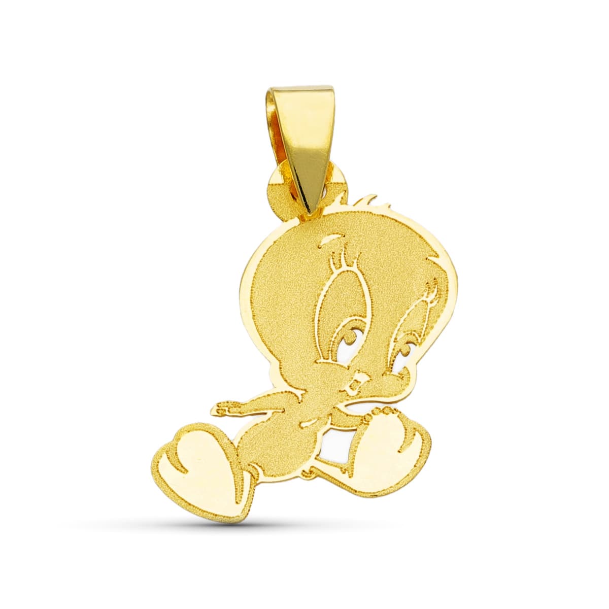 18K COLGANTE ORO AMARILLO PIOLIN LASER MATE Y BRILLO