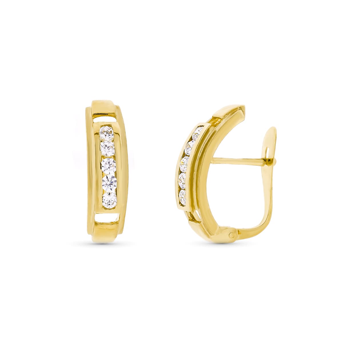Pendientes Circonita 16 x 4 mm de oro amarillo 18K