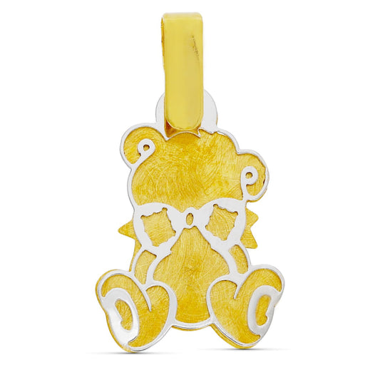 18K COLGANTE ORO BICOLOR OSO 16X11 MM