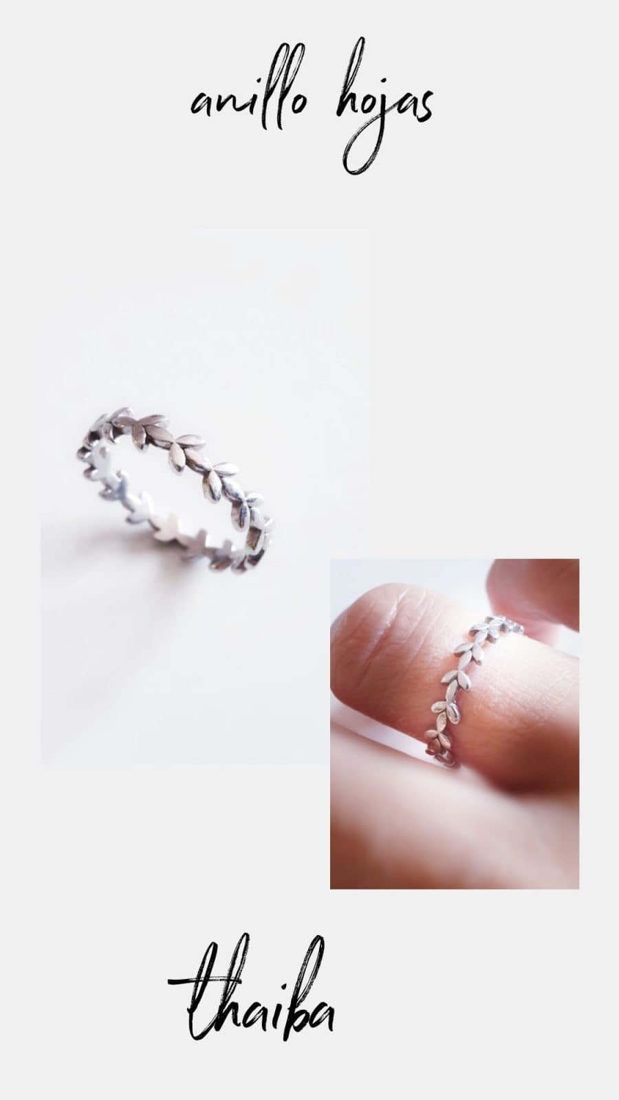 Anillo rama de plata de ley