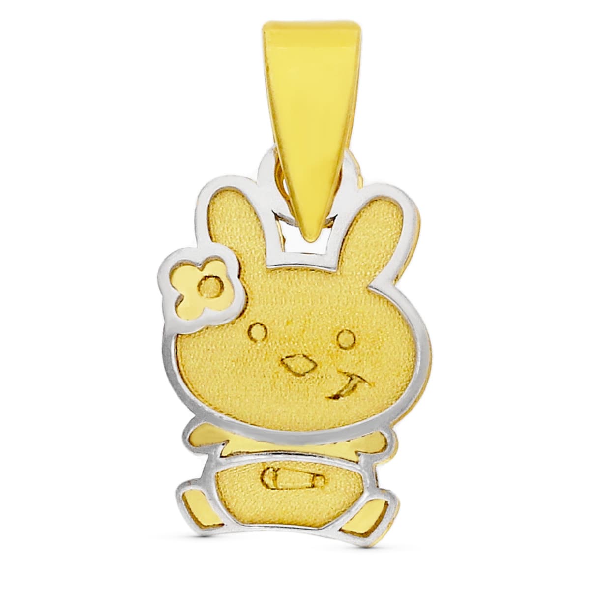 18K COLGANTE ORO BICOLOR CONEJO 10X6 MM