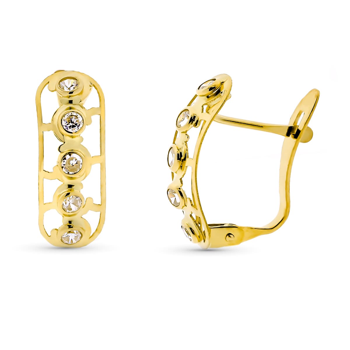 Pendientes Calados 14 x 6 mm de oro amarillo 18K