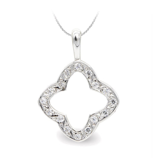 18K COLGANTE ORO BLANCO CIRCONITA 22X15 MM