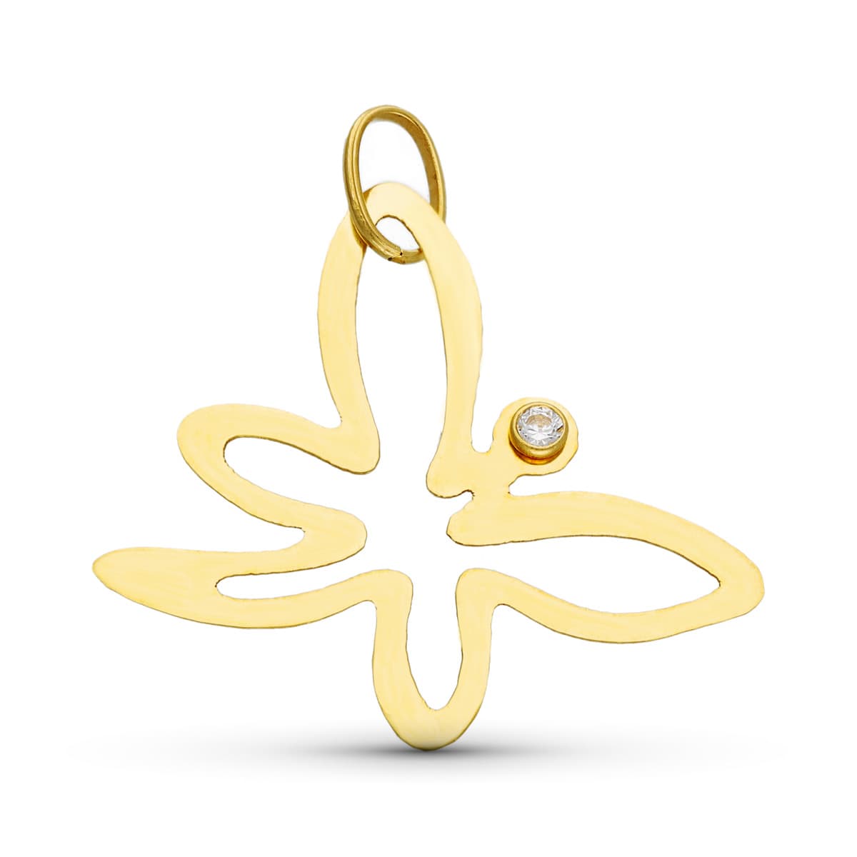 Colgante Amuleto Mariposa Circonita de oro amarillo 18K