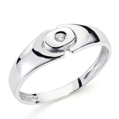 18K SOLITARIO ORO BLANCO DIAMANTE NATURAL TALLA BRILLANTE. 0.040 QTS. ANCHO: 6MM