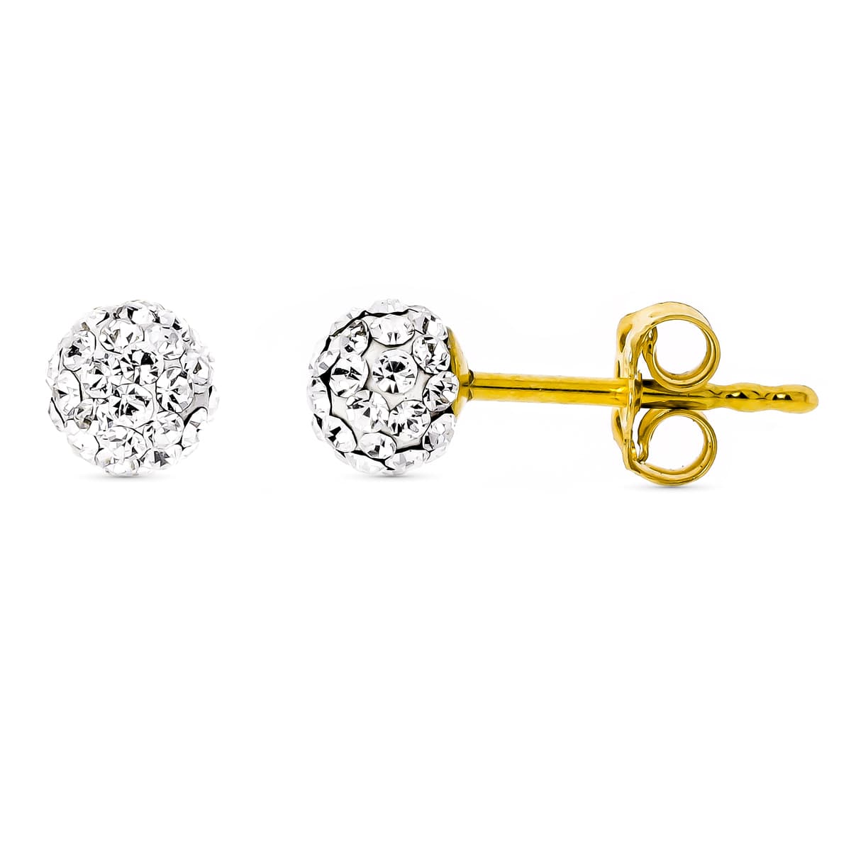 Pendientes Circonita 5 mm de oro amarillo 9K