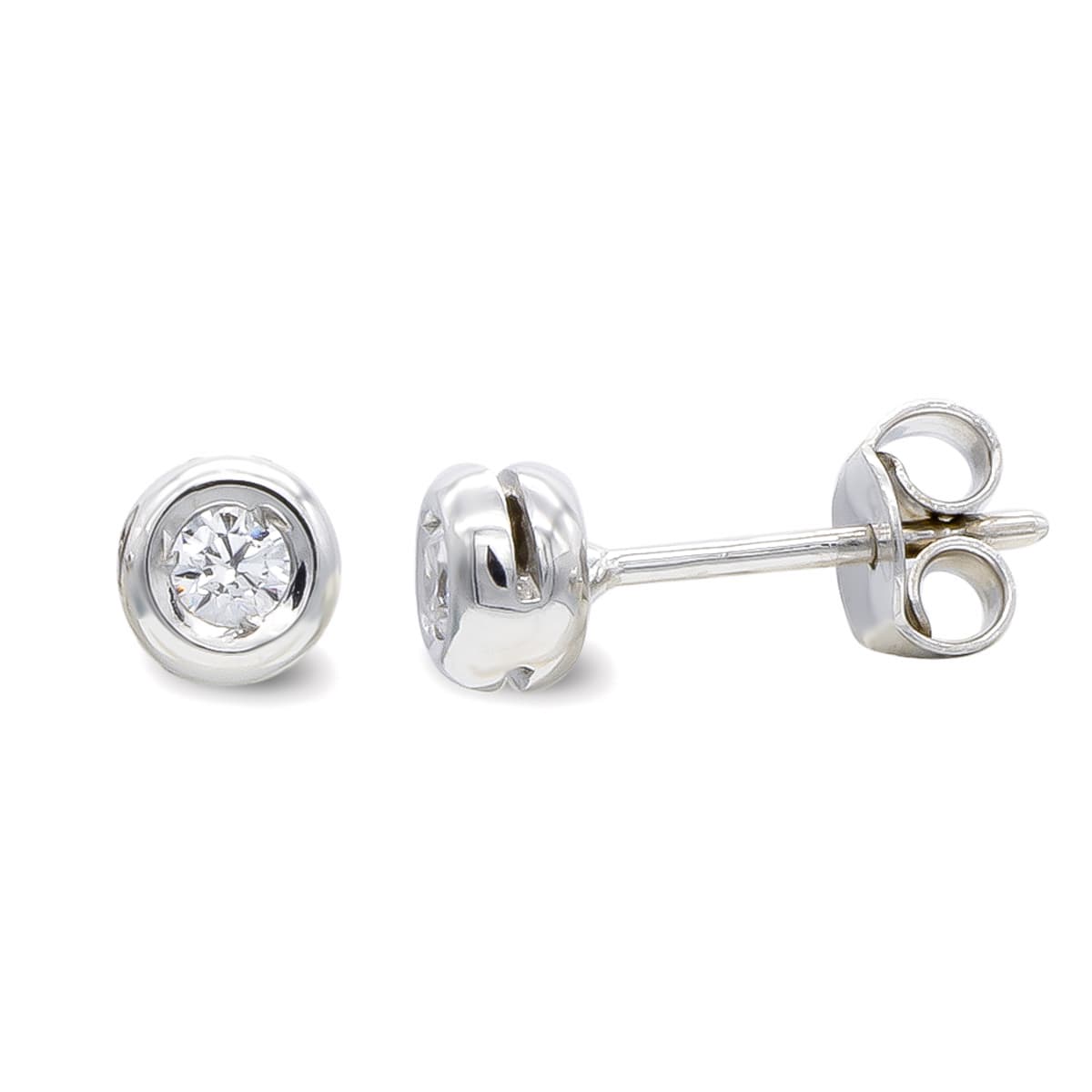 Pendientes y Colgante Cadena Chaton de oro blanco 18K