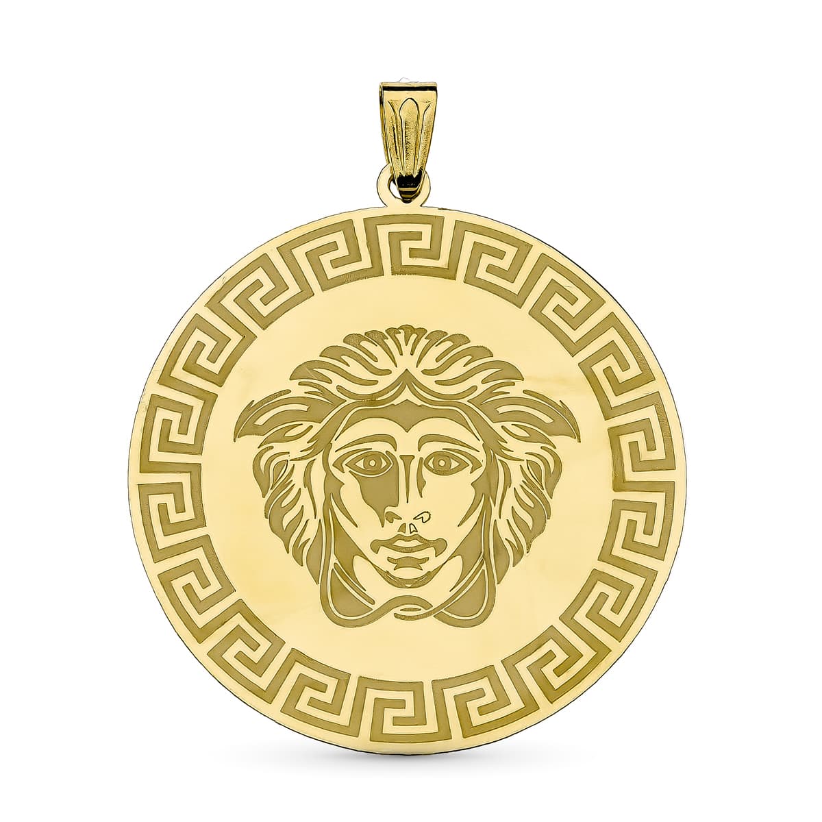 18K COLGANTE MEDUSA ORO AMARILLO GRECA 32X30 MM
