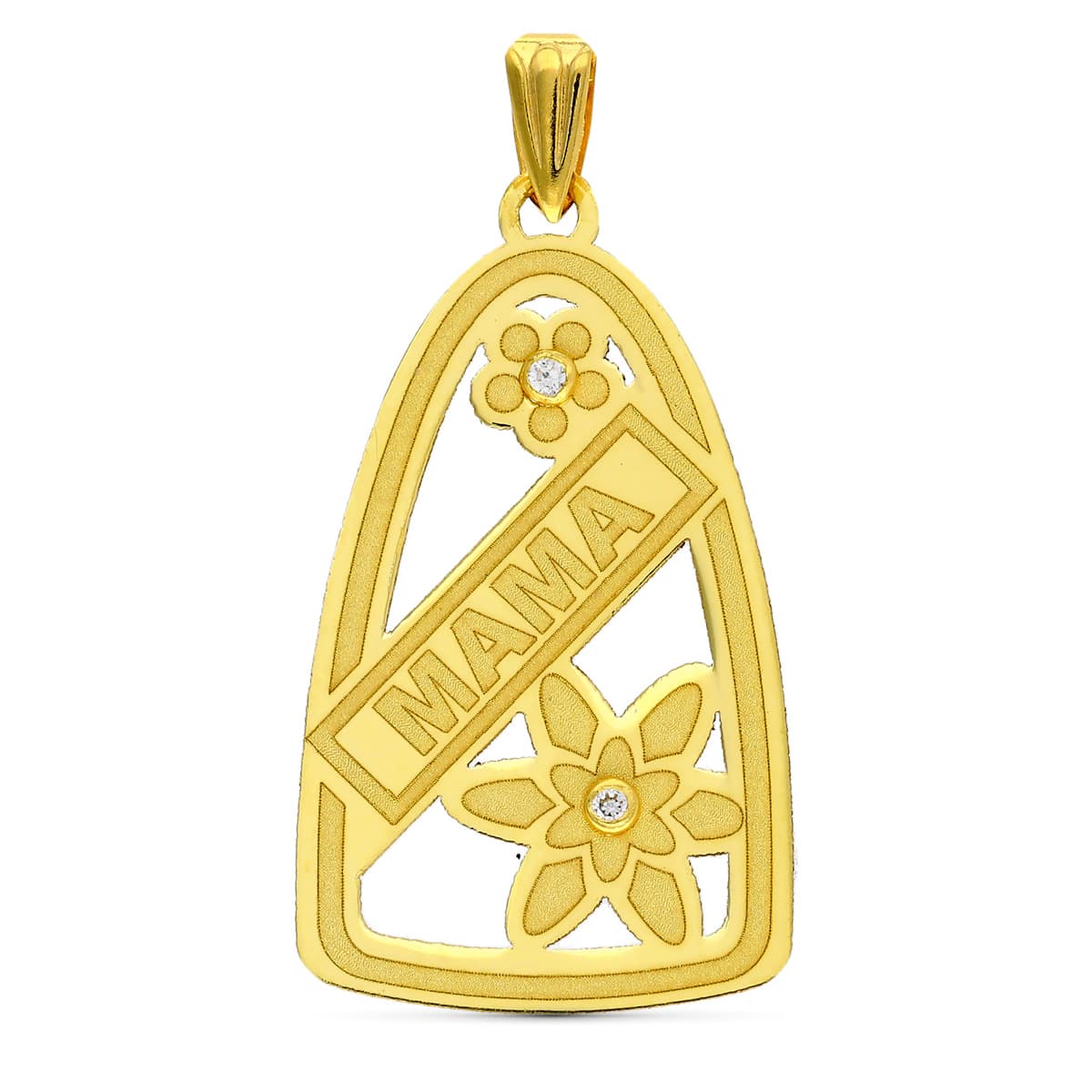 18K COLGANTE ORO AMARILLO LASER MAMA 29X17 MM