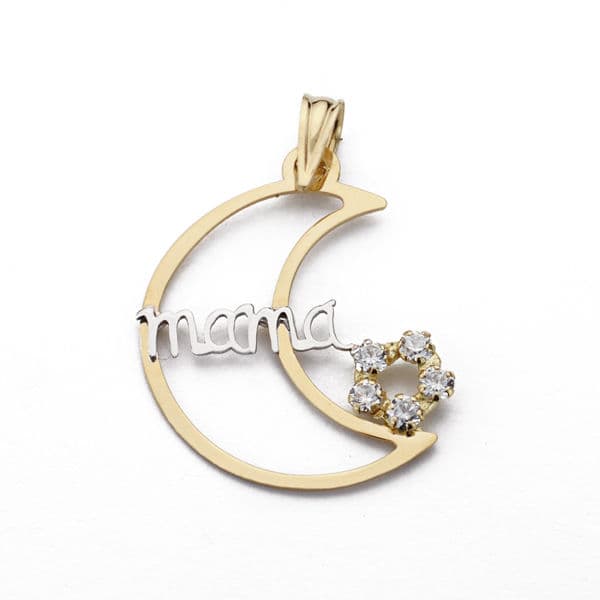Colgante Bicolor Luna Mama 18K