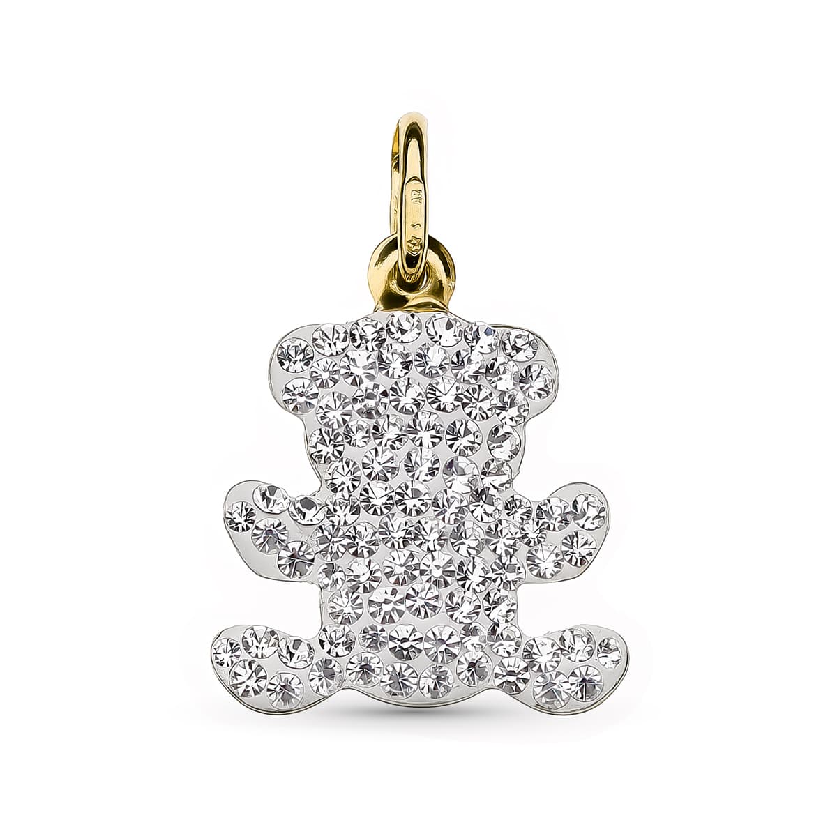 18K COLGANTE ORO AMARILLO OSO Y CIRCONITA 21X17 MM