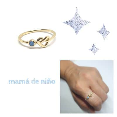 Anillo corazón infinito oro niño de 14 quilates