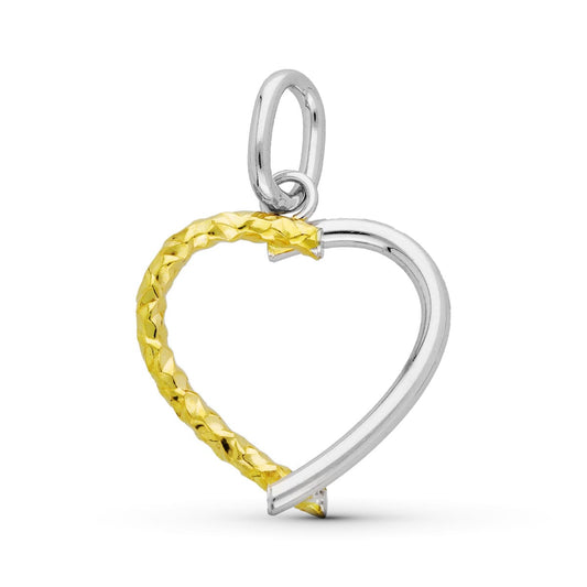 18K COLGANTE ORO BICOLOR CORAZON 25X20 MM
