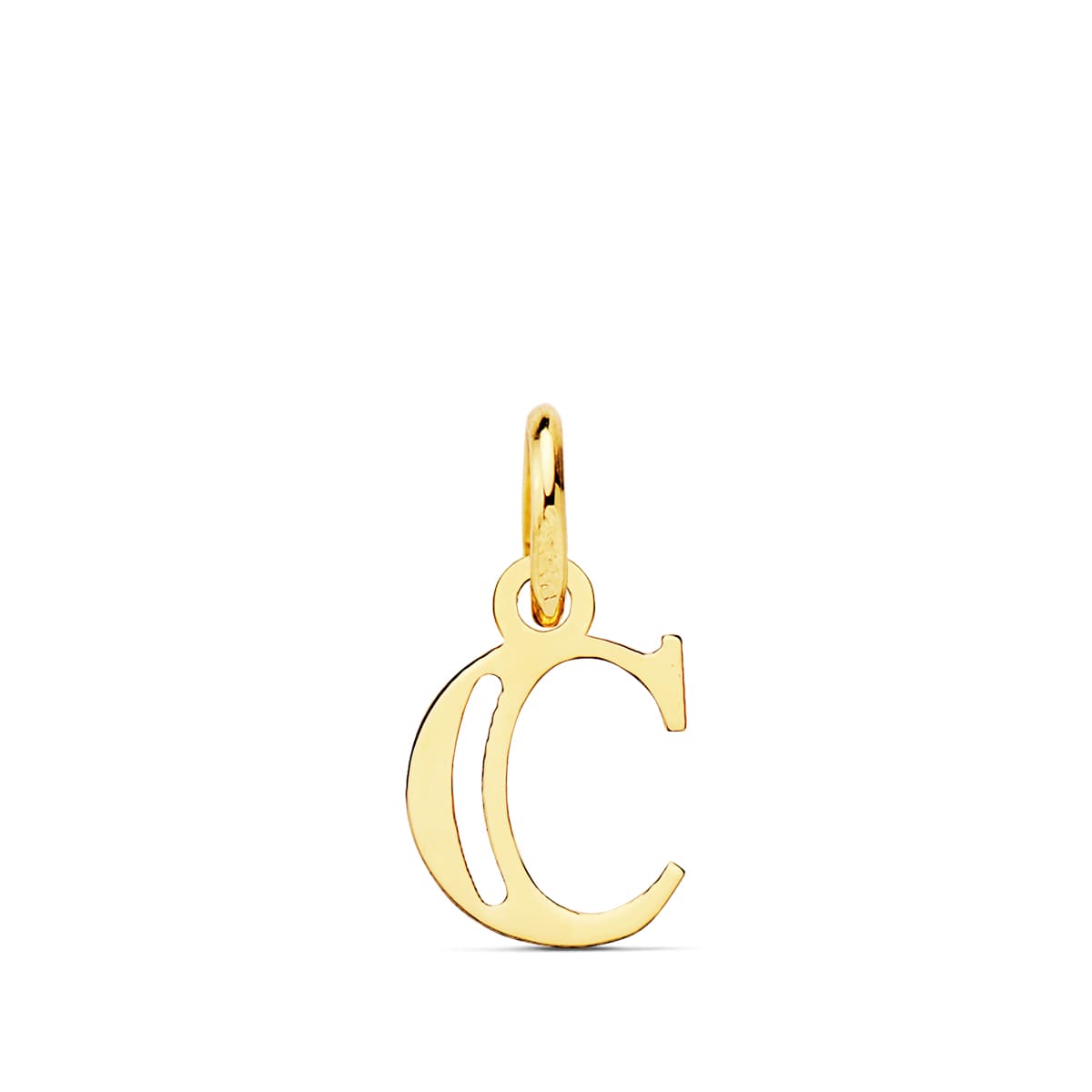 Colgante Letra " C " 11 x 9 mm de oro amarillo 18K
