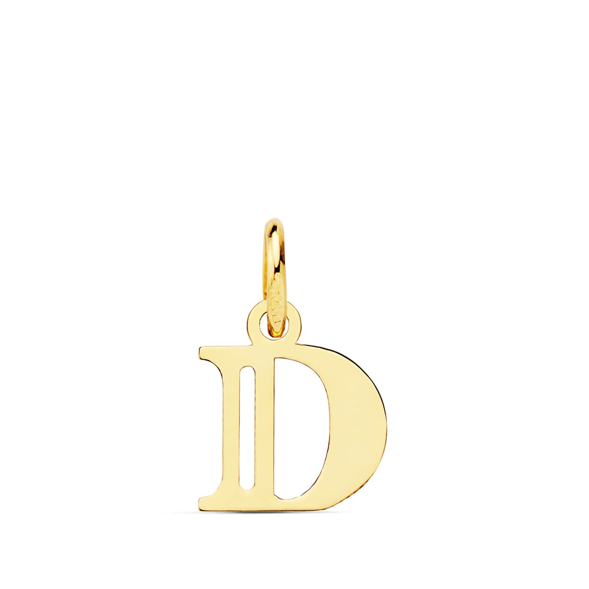 Colgante Letra " D " . 11 x 9 mm de oro amarillo 18K