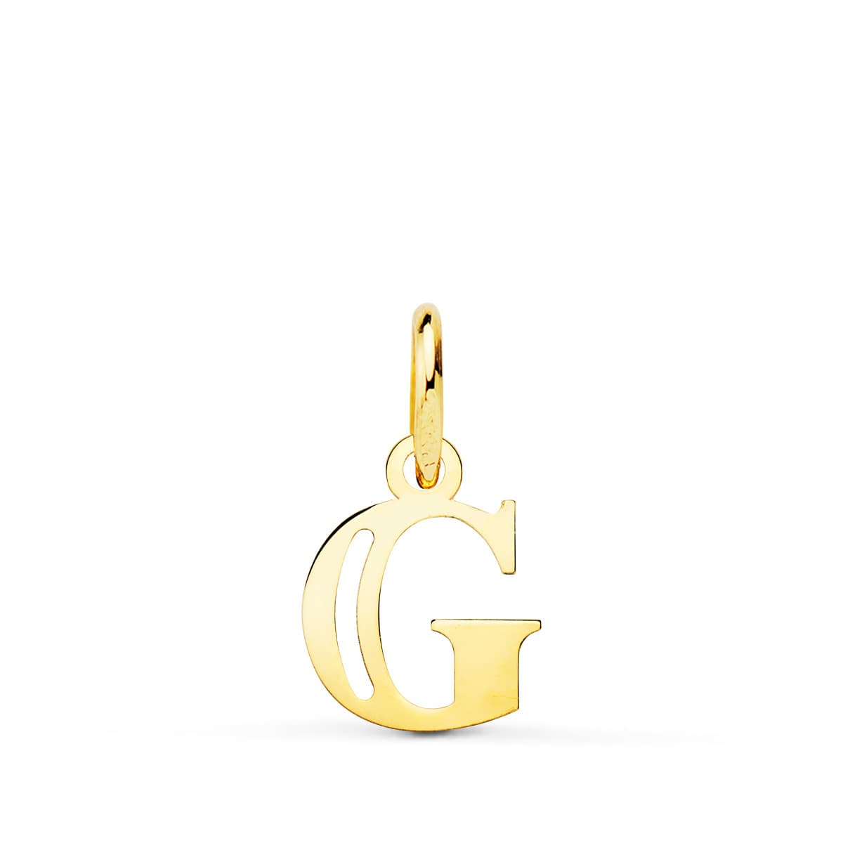 Colgante Letra " G " . 11 x 9 mm de oro amarillo 18K