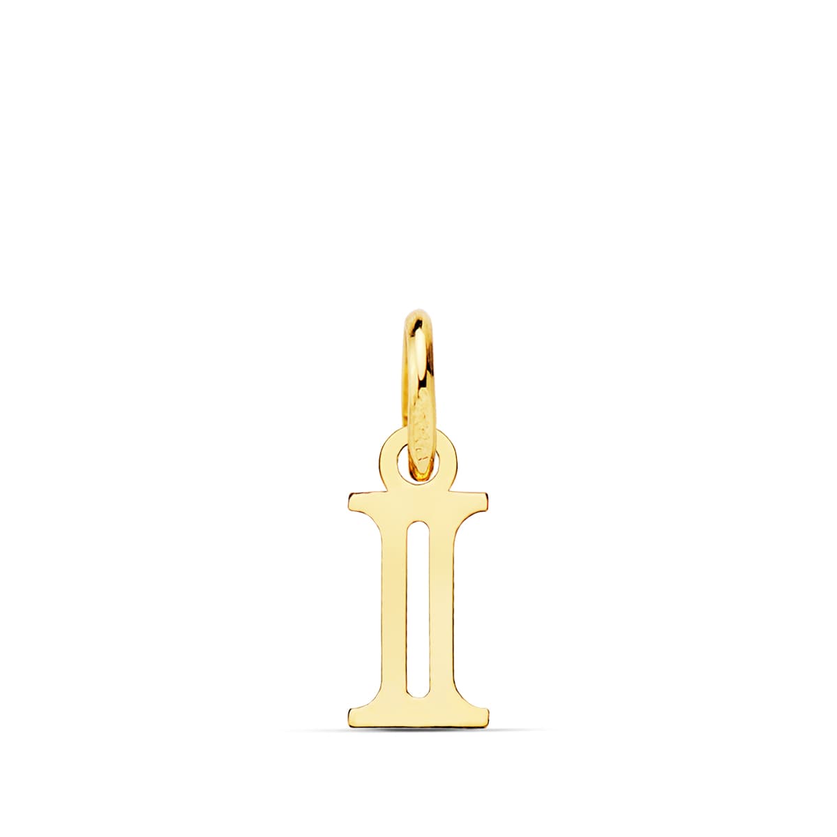 Colgante Letra " I " . 11 x 5 mm de oro amarillo 18K
