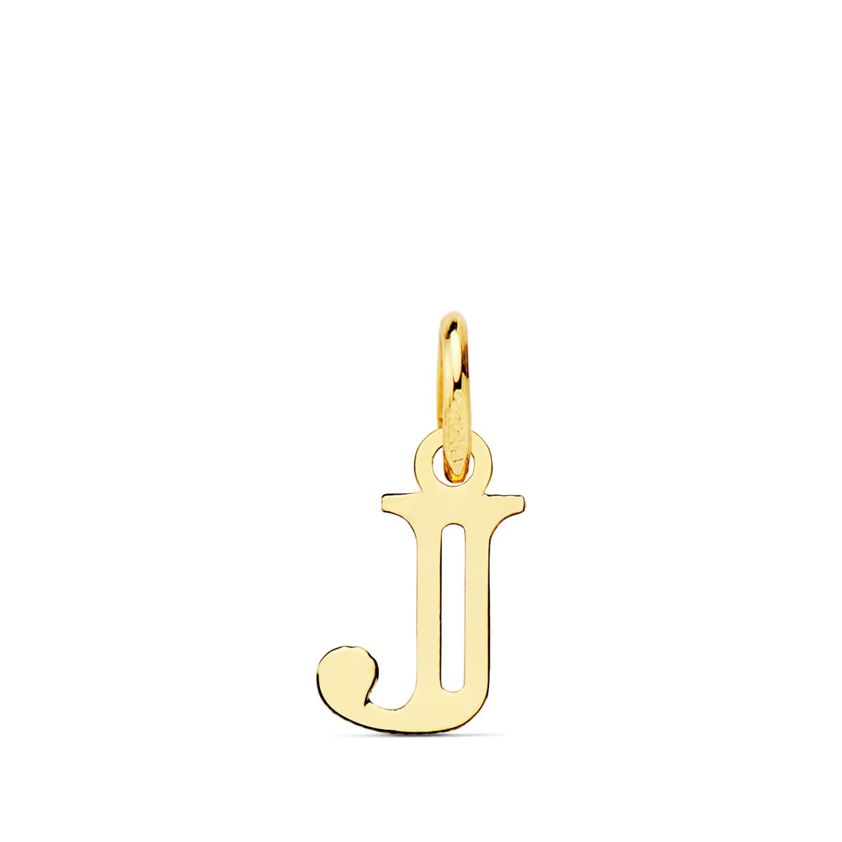 Colgante Letra " J ". 11 x 8 mm de oro amarillo 18K