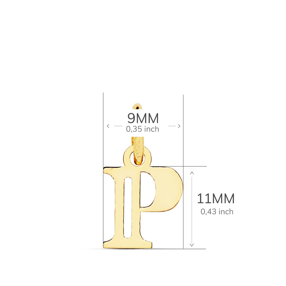 18K COLGANTE ORO AMARILLO LETRA " P " 11X9 MM