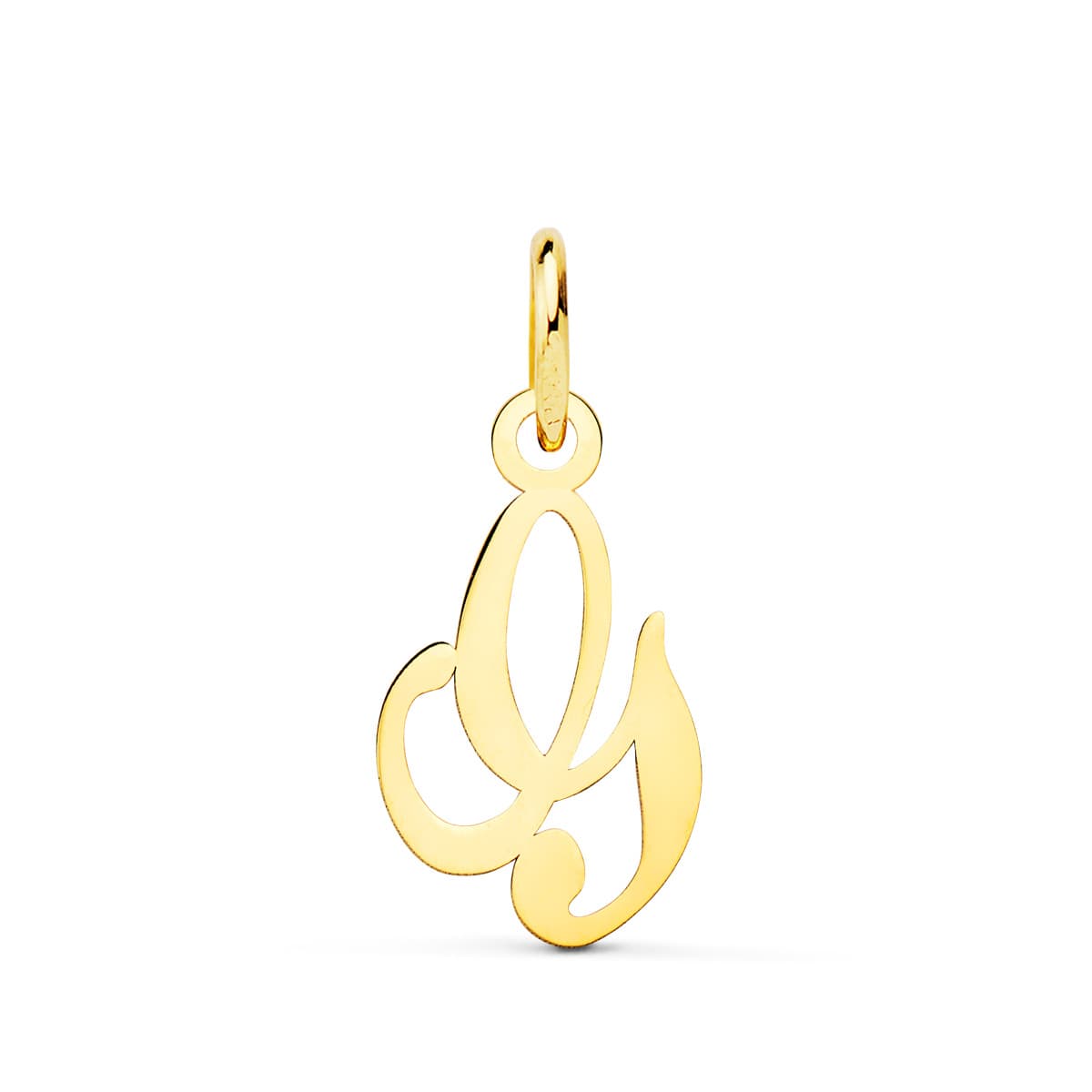 Colgante Letra " G " . 12 x 9 mm de oro amarillo 18K