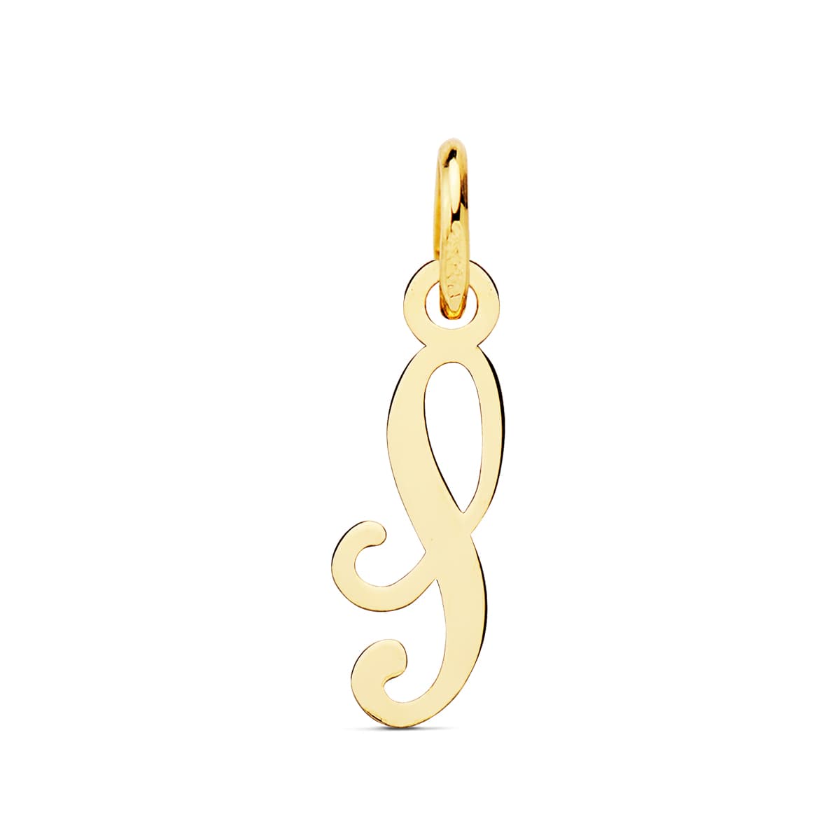 Colgante Letra " S " 16 x 5 mm de oro amarillo 18K